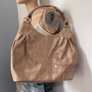 Elegant Tan Women's faux leather snakeskin print Handbag